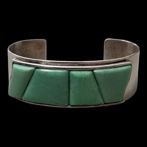 Jay King DTR Mine Find Green Variscite Cuff Sterling Bracelet